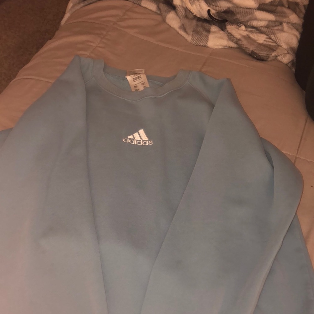 blue with white adidas embroidered
